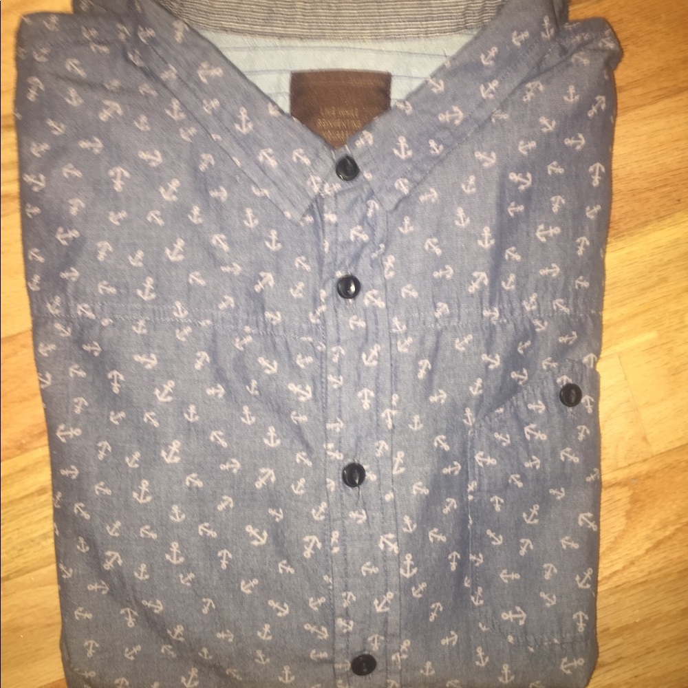 Bershka Slim Fit Shirt with ⚓️ Print